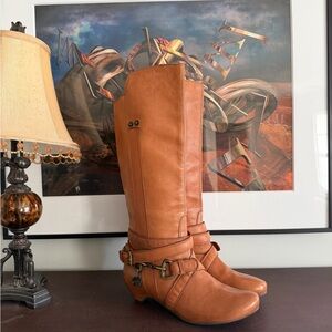NEW + RARE Miss Sixty Italian Leather Adrian Tall riding Boots Size 8 EU 39